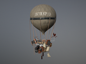 热气球 空中侦察气球 飞行器 旅行气球 探险热气球 朋克风格热气球 摄影机 古董相机 摄影摄像