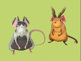 老鼠   卡通老鼠   低聚老鼠     玩具  玩偶  卡通动物  森林里的可爱老鼠