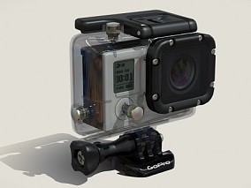 带防水壳的 GoPro Hero3 运动相机    相机  照相机   数码设备