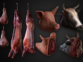 PBR 猪肉架子 猪肉架 肉类 猪排 排骨 猪肉 生肉 牛肉 羊肉 猪头 牛头 羊头 火腿 猪肉摊
