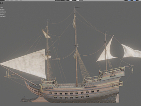 中世纪海盗船，收帆海盗船