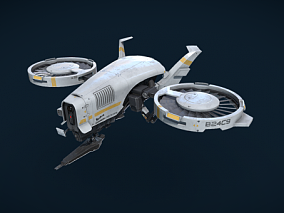 武装双旋翼无人机 科幻无人机 军用无人机 攻击无人机 无人侦察机 未来航空器 飞行器