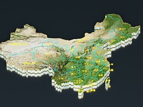 中国三维地图 中国3d地图 中国 中国地图 中国山脉