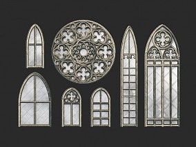 西方 欧式 教堂 窗花 雕花 哥特式