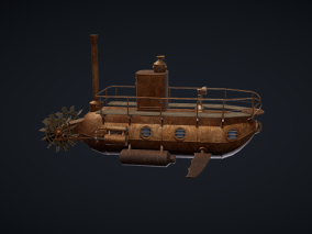 旧式潜艇 潜水器  蒸汽朋克潜艇 深海探测器 深潜器 深海潜航器 复古潜水艇 海底探索 科幻潜艇