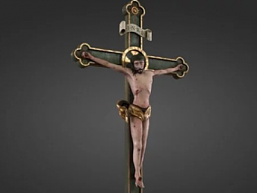 木制中世纪十字架 神话雕塑 3d模型
