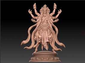 阿修罗雕像3D打印 神话雕塑
