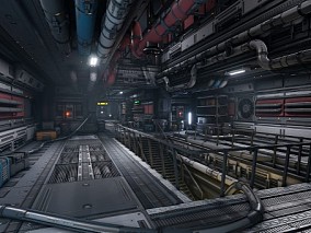 UE4/UE5 科幻飞船内舱 宇宙飞船室内 船舱走廊 空间站过道 通道