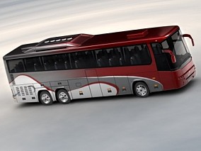 Volvo 9900 Bus 沃尔沃 大巴车 公共汽车 Max+FBX+OBJ