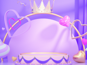 紫色公主梦幻 美妆电商展台