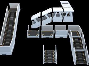 科幻楼梯 科技楼梯 赛博积木建筑