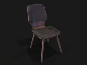 餐椅 椅子 凳子 家具 靠背椅 PBR材质 次世代 老旧椅子