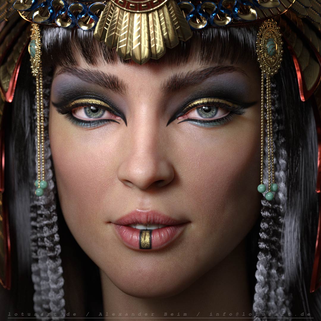 埃及女王cleopatra女性法老cg模型作品欣赏