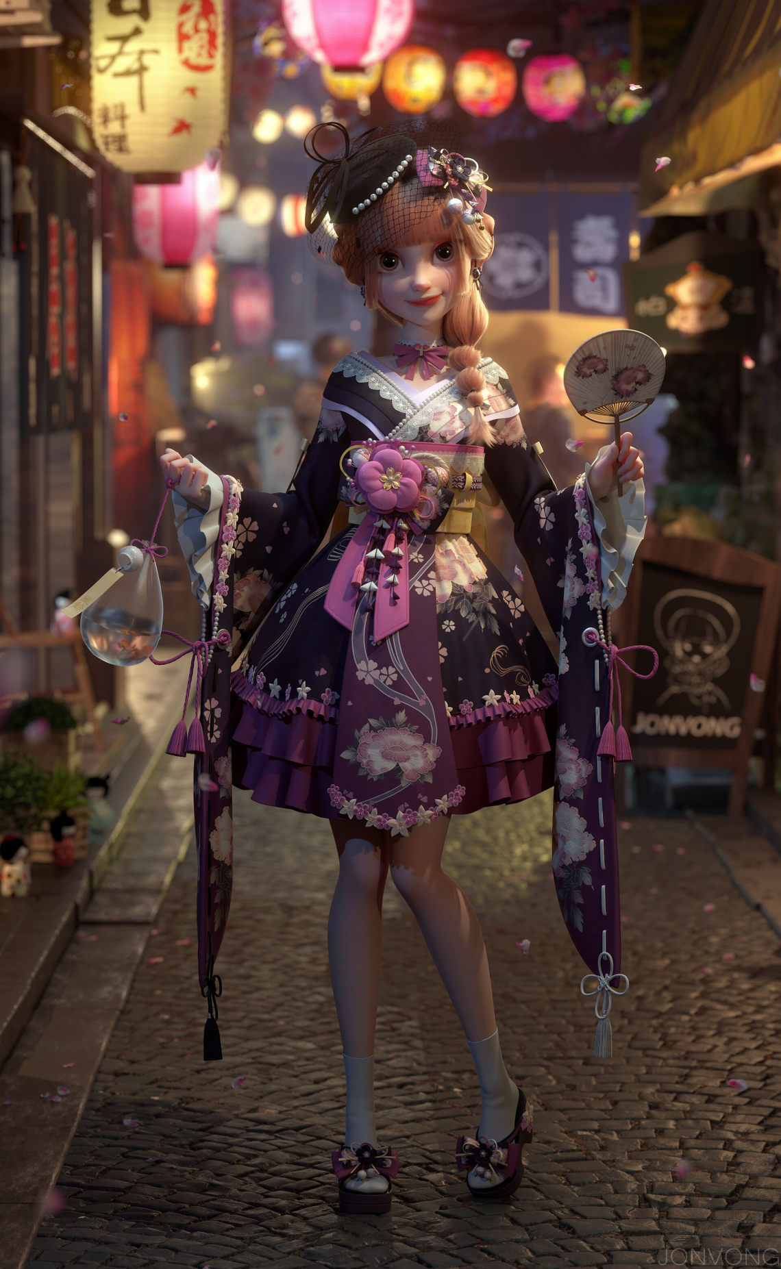 洋娃娃质感和服女孩   设计师： Yuheng Jiang