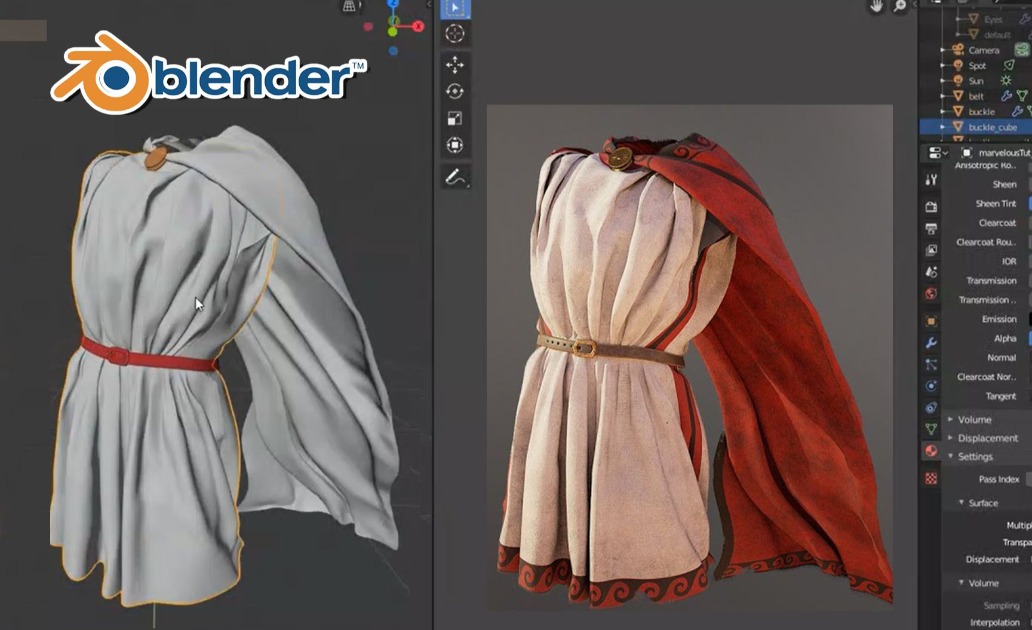 Blender + Substance Painter  快速制作服装纹理